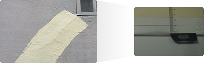 1mm 이상 돌출된 균열 사진